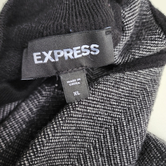 Express Grey Black Knit Mock Neck Sleeveless Sheath Dress Women's Size XLarge XL - Picture 14 of 14